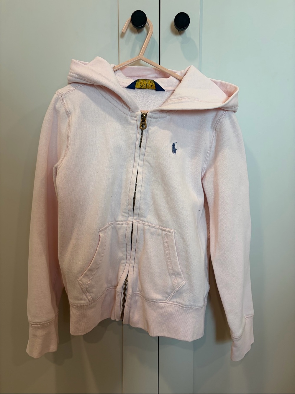 Polo Ralph Lauren Girls Zip-Up Hoodie – Light Pink – Excellent Condition